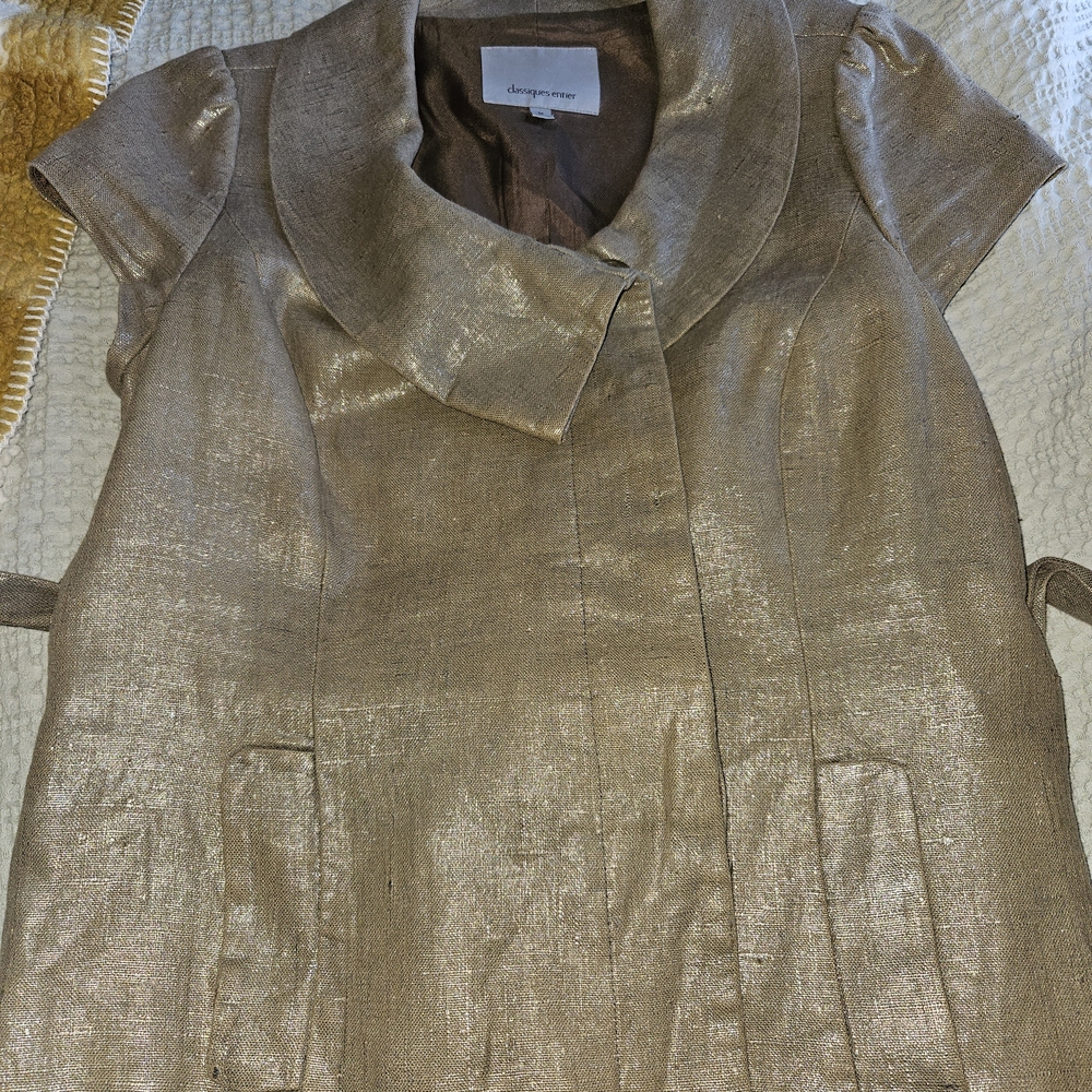 Classiques Entier Dark Tan with some shimmer Medium Women's cap sleeve Blazer